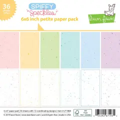 Lawn Fawn Single-Sided Petite Paper Pack 6"X6" 36/Pkg-Spiffy Speckles, 12 Designs/3 Each