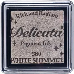 Delicata Small Pigment Ink Pad-White Shimmer