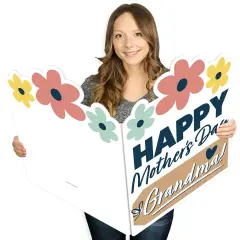 Big Dot of Happiness Grandma, Happy Mother's Day - We Love Grandmother Giant Greeting Card - Big Shaped Jumborific Card - 16.5 x 22 inches