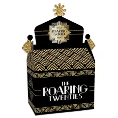 Big Dot of Happiness Roaring 20's - Treat Box Party Favors - 1920s Art Deco Jazz Party Goodie Gable Boxes - Set of 12