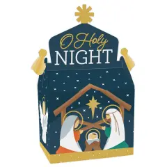Big Dot of Happiness Holy Nativity - Treat Box Party Favors - Manger Scene Religious Christmas Goodie Gable Boxes - Set of 12
