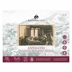 Magnani 1404 Annigoni Drawing Paper Pad, 25 Sheet Sketch Pads for Artists, 100% Cotton, Acid-Free Archival Art Sketchbook, Beige Sketching Paper Ideal for Mixed Media, Made in Italy
