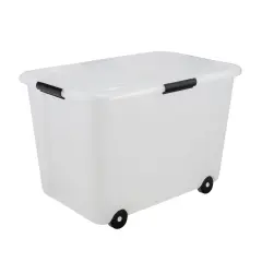 Rolling Storage Box, 15 Gallon, Clear