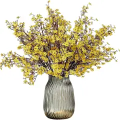 6 Bundles Baby's Breath: UV Resistant Faux Silk Bouquets Yellow