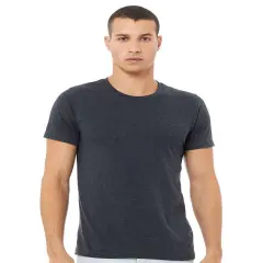 BELLA + CANVAS&reg; CVC Comfortable Crewneck Short Sleeve Jersey Tee Heather navy