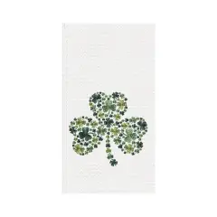 St. Patrick's Day Irish Shamrocks Embroidered Waffle Weave Kitchen Dishtowel