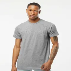 Tultex&reg; Poly-Rich Crew Neck Short Sleeve T-Shirt Heather grey