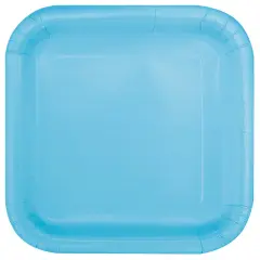 Powder Blue Solid Square 7" Dessert Plates, 16ct