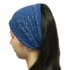Wrapables Wide Headband Hair Accessory with Sparkles for Dress Up, Blue