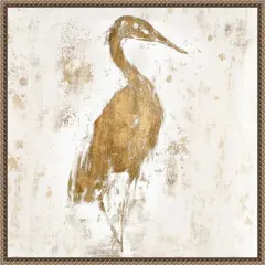 Gilded Heron I by Jennifer Goldberger Framed Canvas Wall Art