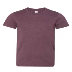 BELLA + CANVAS&reg; Youth CVC Jersey Crew Neck Short Sleeve Tee - 3001YCVC Heather maroon