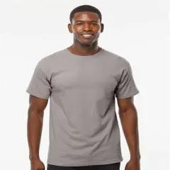 M&O&reg; Gold Soft Touch Crewneck Short Sleeve Cotton T-Shirt Gravel