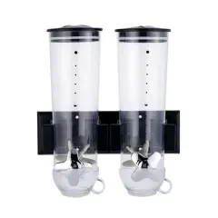 Kitcheniva Wall Mounted Cereal Rice Grain Dry Food Dispenser Container Storage Black