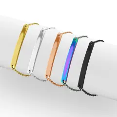 Blank Stainless Steel Curved Bar Bracelet/Anklet