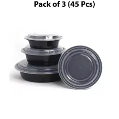 Black Round Container- 48 Oz | Explore Our Black Round Container Collection | RAHEEV&reg;