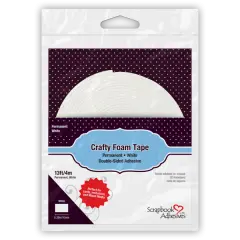 Crafty Foam Tape White Roll 13 ft 1/16" thick
