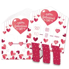Big Dot of Happiness Happy Galentine's Day - Valentine's Day Party Game Pickle Cards - Pull Tabs 3-in-a-Row - Set of 12