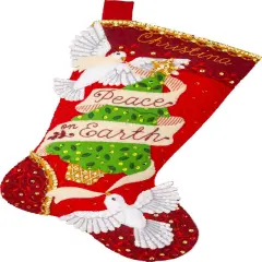 Bucilla Felt Stocking Applique Kit 18" Long-Peaceful Doves