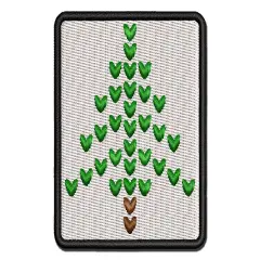 Knit Christmas Tree Multi-Color Embroidered Iron-On or Hook & Loop Patch Applique