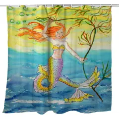 Betsy Drake Betsy's Mermaid Shower Curtain