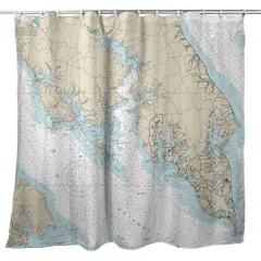 Betsy Drake Leonardtown, MD Nautical Map Shower Curtain