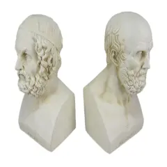 Aristotle And Homer Bust Bookends Greek Philosophy