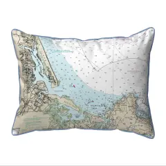 Plum Island Sound Map Pillow 11x14 &ndash; Small Corded Decor