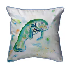 Betsy Drake Betsy's Manatee Small Indoor/Outdoor Pillow 12x12