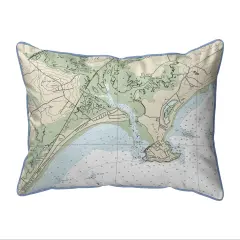 Pine Point Map Pillow 11x14 &ndash; Small Blue Corded Indoor/Outdoor