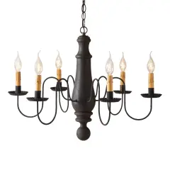 Large Norfolk Chandelier in Hartford Black over Red