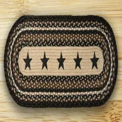 Earth Rugs OP-313 Black Stars Oval Patch 2 Feet x 8 Feet