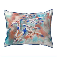 Betsy Drake Gulls Flocking Small Indoor/Outdoor Pillow 11x14
