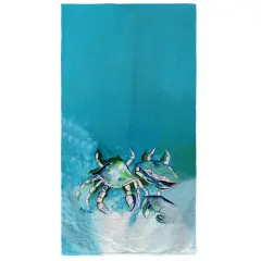 Betsy Drake White Crabs II Beach Towel Multicolor