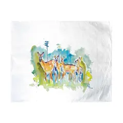 Betsy Drake Deer Herd Beach Towel Multicolor