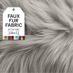 FabricLA | Shaggy Faux Fur | Fabric by The Yard | 36&rdquo; x 60" Inch Wide | Craft Furry Fabric | Sewing, Apparel, Rugs, Pillows & More | Faux Fluffy Fabric | Platinum Gray 1 Yard