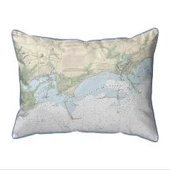 Clinton Harbor Map Pillow 16x20 &ndash; Large Corded Indoor/Outdoor
