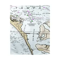 Betsy Drake Anna Maria Island, FL Nautical Map Beach Towel Multicolor