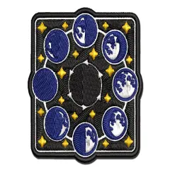 Lunar Moon Phases New Full Waxing Waning Multi-Color Embroidered Iron-On or Hook & Loop Patch Applique