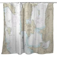 Betsy Drake South Hero Island, VT Nautical Map Shower Curtain