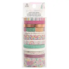 American Crafts Rainbow Avenue Washi Tape 12/Pkg-Rose Gold Foil
