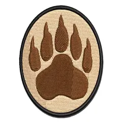 Grizzly Bear Claw Paw Multi-Color Embroidered Iron-On or Hook & Loop Patch Applique