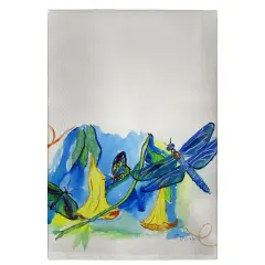 Betsy Drake Yellow Bells and Dragonfly Guest Towel