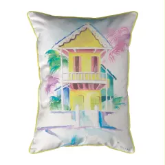Betsy Drake West Palm Hut Extra Large 24 X 20 Indoor / Outdoor Yellow Pillow