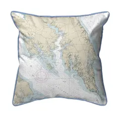 Leonardtown, MD Large Map Pillow 18x18 &ndash; Corded Decor
