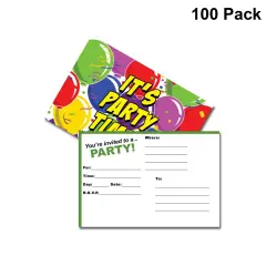 Balloon Party Postcard Invitations | Plastic wrapped 4 x 6 | RAHEEV&reg;