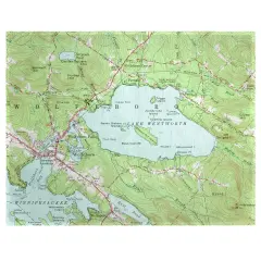 Betsy Drake Lake Wentworth, NH Nautical Map Place Mat Set of 4