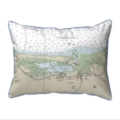Cape Cod Sandy Neck Map Pillow 16x20 &ndash; Large Corded Indoor/Outdoor