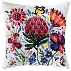 Collection D'Art Cross Stitch Cushion 15.75"X15.75"-Meadow Clover