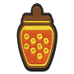 Honey Jar with Honeycomb Multi-Color Embroidered Iron-On or Hook & Loop Patch Applique