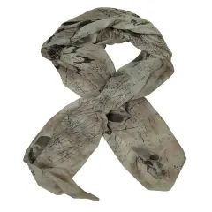 Pink Skull Print Sheer Lightweight Fashion Scarf